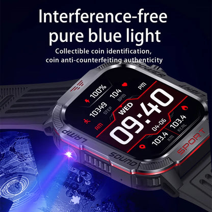 Men's Waterproof Bluetooth Call GPS Flashlight Compass Smartwatch