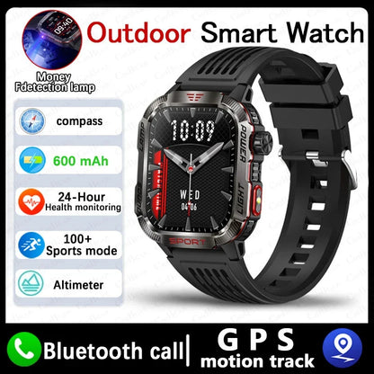 Men's Waterproof Bluetooth Call GPS Flashlight Compass Smartwatch